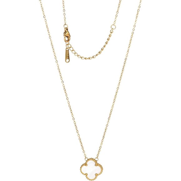 ⚡Lucky Clover Necklace For Women Girls 18K Gold Plated Titanium Steel Pendant - Picture 1 of 7